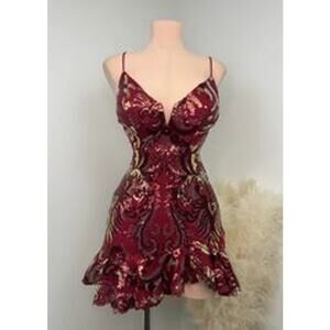 Stunning Vanilla Bella Sequin Ruffle Mini Dress – Perfect for Parties! Sz XS